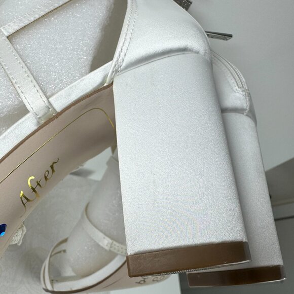 Jessica Simpson JS-Stassey-B White Matte Satin Bridal Heels 9.5 M - Picture 11 of 16